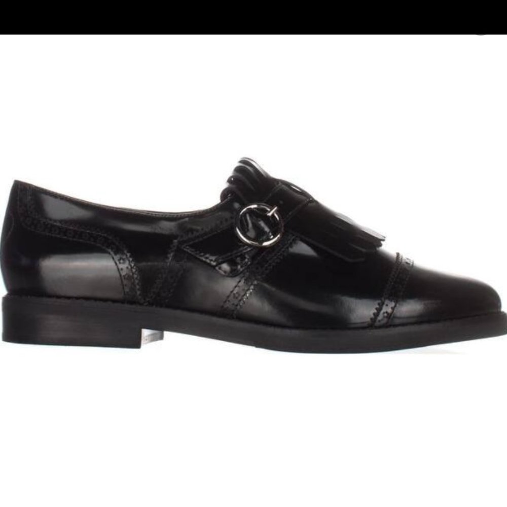 Isa Tapia Black Leather Oxford Loafers 8.5 - Picture 4 of 5